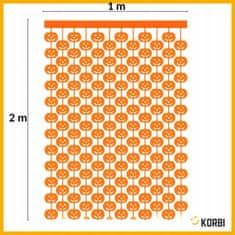 Korbi Strašna viseča zavesa z bučami – halloween dekoracija, 1 x 2 m