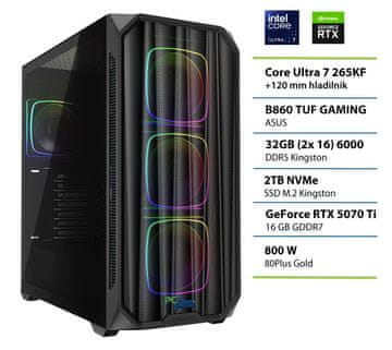 PCplus Dream Machine namizni računalnik, Ultra 7 265K, 32 GB, SSD2TB, RTX 5070Ti, DOS (148118)