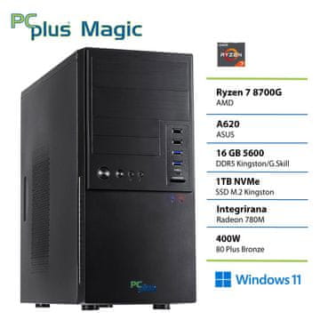 PCplus Magic namizni računalnik, R7-8700G, 16GB, SSD1TB, W11H