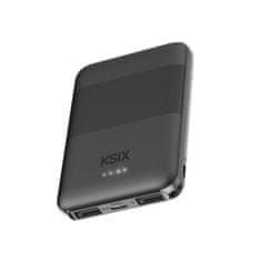 Ksix prenosna baterija za polnjenje 5000 mAh, 2×USB-A + USB-C priključek