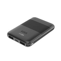 Ksix prenosna baterija za polnjenje 5000 mAh, 2×USB-A + USB-C priključek