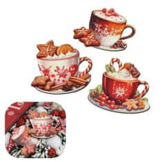 Rayher.	 Leseni okrasek Skodelice s kakovom, set3