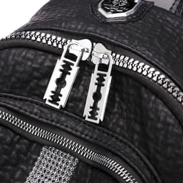 Camerazar Črni ženski nahrbtnik iz kačje kože, vodoodporen, 100% poliester, 28x24x14 cm