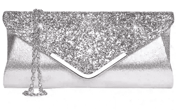 Camerazar Eleganten večerni brokatni nahrbtnik, srebrn, sintetičen material, 24x15x6 cm