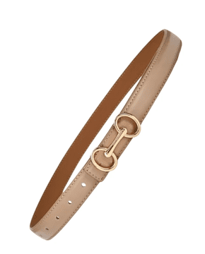Camerazar Nastavljivi Ženski Pas iz Naravne Usnje, Bež, Širina 2 cm - Dolžina 105 cm