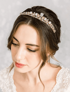 Camerazar Poroka venec s zlatimi kroglami okrašenimi z zirconi