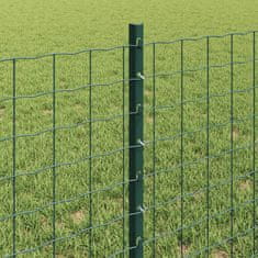 Vidaxl Ograjni stebri 44 pcs Zelena 100 cm Jeklo