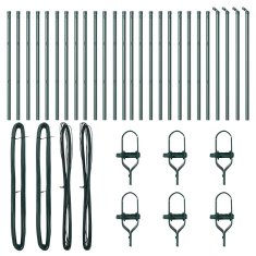 Vidaxl Steber ograje. Drugo 26 pcs Zelena 3.2 x 3.2 x 120 cm Jeklo