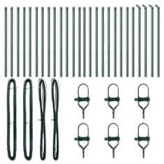 Vidaxl Steber ograje. Drugo 26 pcs Zelena 3.2 x 3.2 x 100 cm Jeklo