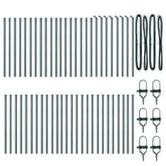 Vidaxl Steber ograje. 52 pcs Zelena 3.2 x 3.2 x 120 cm Jeklo