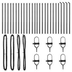 Vidaxl Steber ograje. Drugo 26 pcs Siva 3.2 x 3.2 x 80 cm Jeklo