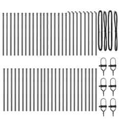 Vidaxl Steber ograje. Drugo 52 pcs Siva 3.2 x 3.2 x 120 cm Jeklo