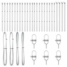 Vidaxl Steber ograje. Drugo 26 pcs srebrna 3.2 x 3.2 x 120 cm Jeklo