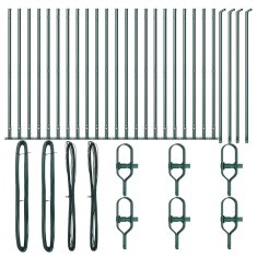 Vidaxl Steber ograje. Drugo 26 pcs srebrna 3.2 x 3.2 x 50 cm Jeklo