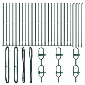 Vidaxl Steber ograje. Drugo 26 pcs srebrna 3.2 x 3.2 x 50 cm Jeklo