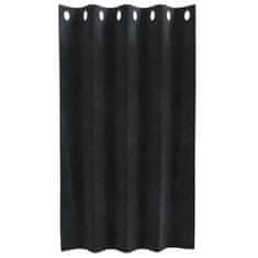 Vidaxl Zavese z zavesami 2 pcs Črna 140 x 140 cm Žamet