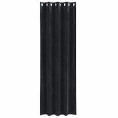 Vidaxl Zavese z zavesami 2 pcs Črna 140 x 225 cm Žamet