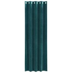 Vidaxl Zavese z zavesami 2 pcs Temno zelena 140 x 260 cm Žamet