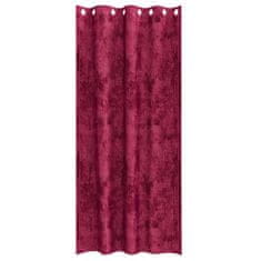Vidaxl Zavesa z zavesami 2 pcs vinsko rdeča 225 x 140 cm Žamet