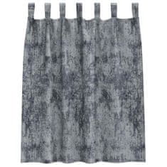 Vidaxl Zavesa z zavesami 2 pcs Srebrno siva 140 x 140 cm Žamet