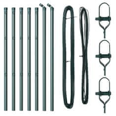 Vidaxl Ograjni stebri 7 pcs Zelena Ø32mm 80 cm Pocinkano jeklo