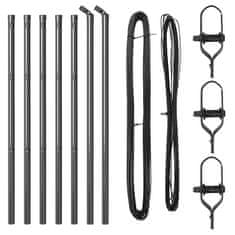 Vidaxl Ograjni stebri 7 pcs Siva Ø32mm 120 cm Pocinkano jeklo