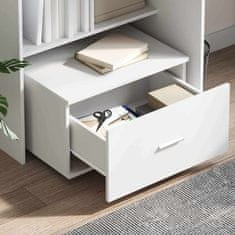 Vidaxl Miza s predalom Bela 131.5 x 50 x 106.5 cm Konstruiran les