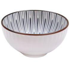 Basilur Japonska skodelica, keramična skodelica Chawan za pripravo čaja matcha - modre črte 280 ml 