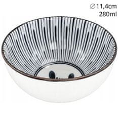 Basilur Japonska skodelica, keramična skodelica Chawan za pripravo čaja matcha - modre črte 280 ml 