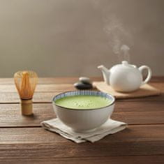 Basilur Japonska skodelica, keramična skodelica Chawan za pripravo čaja matcha - modre črte 280 ml 