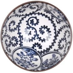 Basilur Japonska skodelica, keramična skodelica Chawan za pripravo čaja matcha - modri okraski 280 ml 