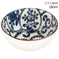 Basilur Japonska skodelica, keramična skodelica Chawan za pripravo čaja matcha - modri okraski 280 ml 