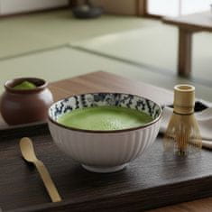 Basilur Japonska skodelica, keramična skodelica Chawan za pripravo čaja matcha - modri okraski 280 ml 