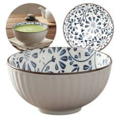 Basilur Japonska skodelica, keramična skodelica Chawan za pripravo čaja matcha - modri cvetovi 280 ml 