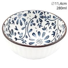 Basilur Japonska skodelica, keramična skodelica Chawan za pripravo čaja matcha - modri cvetovi 280 ml 