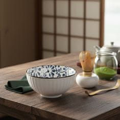 Basilur Japonska skodelica, keramična skodelica Chawan za pripravo čaja matcha - modri cvetovi 280 ml 