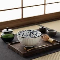 Basilur Japonska skodelica, keramična skodelica Chawan za pripravo čaja matcha - modri cvetovi 280 ml 