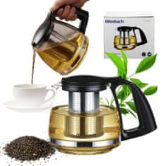 Basilur STEKLENI vrč s čajnim infuzorjem, INFUZOR ZA ZELIŠČA, Infuzor z pokrovom - 750 ml 