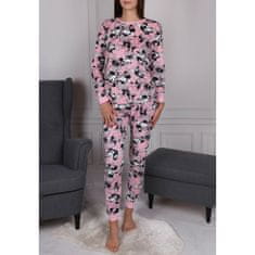 Disney DISNEY Minnie Mouse VELOUR, dvodelne ženske pižame, TOPLE pižame z dolgimi rokavi S