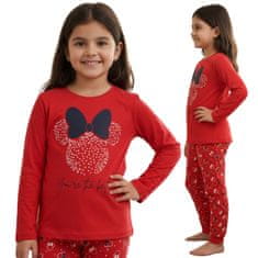 Disney DISNEY Minnie Mouse Bombažne pižame za deklice, DVOJNE pižame z dolgimi rokavi, 100% BOMBAŽ 104cm
