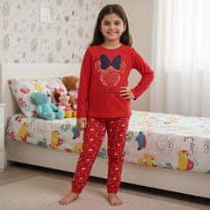 Disney DISNEY Minnie Mouse Bombažne pižame za deklice, DVOJNE pižame z dolgimi rokavi, 100% BOMBAŽ 104cm
