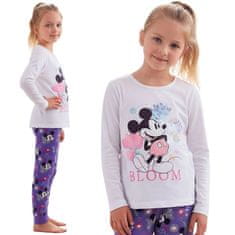 Disney DISNEY Minnie Mouse Bombažne, bele in vijolične pižame za deklice, DVOJNE pižame z dolgimi rokavi, 100% BOMBAŽ 116cm