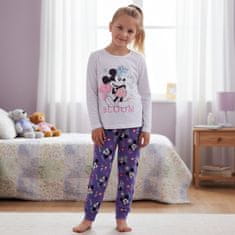 Disney DISNEY Minnie Mouse Bombažne, bele in vijolične pižame za deklice, DVOJNE pižame z dolgimi rokavi, 100% BOMBAŽ 116cm