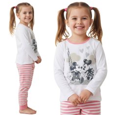 Disney DISNEY Mickey Minnie Mouse BOMBAŽNE pižame za deklice, DVODELNE pižame z dolgimi rokavi, 100% BOMBAŽ 116cm