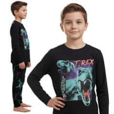 Jurassic World Jurassic World BOMBAŽ, črne pižame za dečke, DVOJNE pižame z dolgimi rokavi, 100% BOMBAŽ 146-152