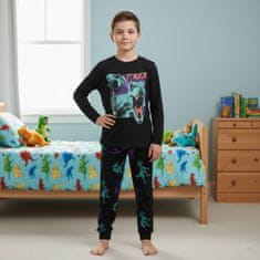 Jurassic World Jurassic World BOMBAŽ, črne pižame za dečke, DVOJNE pižame z dolgimi rokavi, 100% BOMBAŽ 146-152