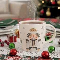 sarcia.eu Kremasta, BOŽIČNA SKODELICA porcelanska, božični motiv – orehovček – ZAPAKIRANA V DARILNI ŠKATLI 365 ml
