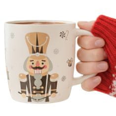 sarcia.eu Kremasta, BOŽIČNA SKODELICA porcelana, božični motiv - orehovec - ZAPAKIRANA V DARILNI ŠKATLI 365 ml