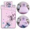 Disney DISNEY Stitch Roza DVOJNA, otroška posteljnina z zadrgo, 100% BOMBAŽ 140x200+50x70 cm OEKO-TEX
