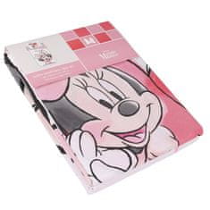Disney DISNEY Minnie Mouse Belo-roza DVOJNA otroška posteljnina z zadrgo, 100% BOMBAŽ 140x200+70x90 cm OEKO-TEX